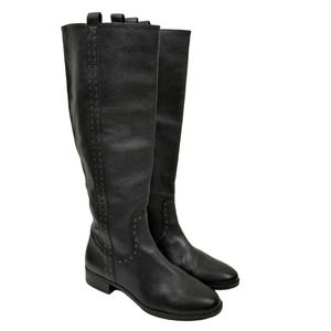 Sam Edelman Prina Riding Boots Black Leather Tall Size 6.5